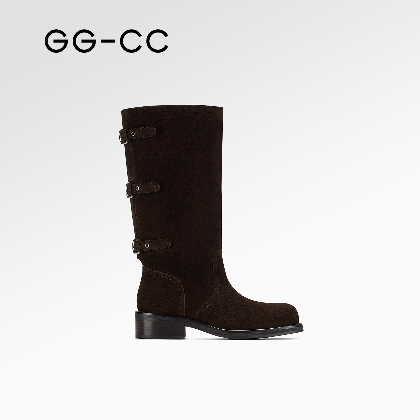 GGCC法式时尚扣饰骑士靴