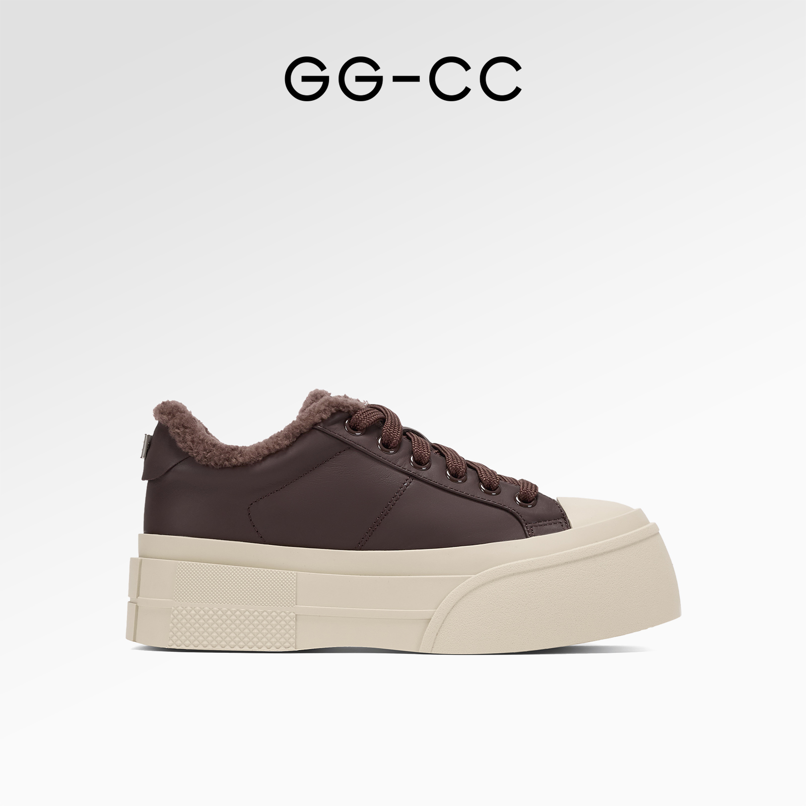 GGCC百搭舒适保暖厚底毛毛板鞋