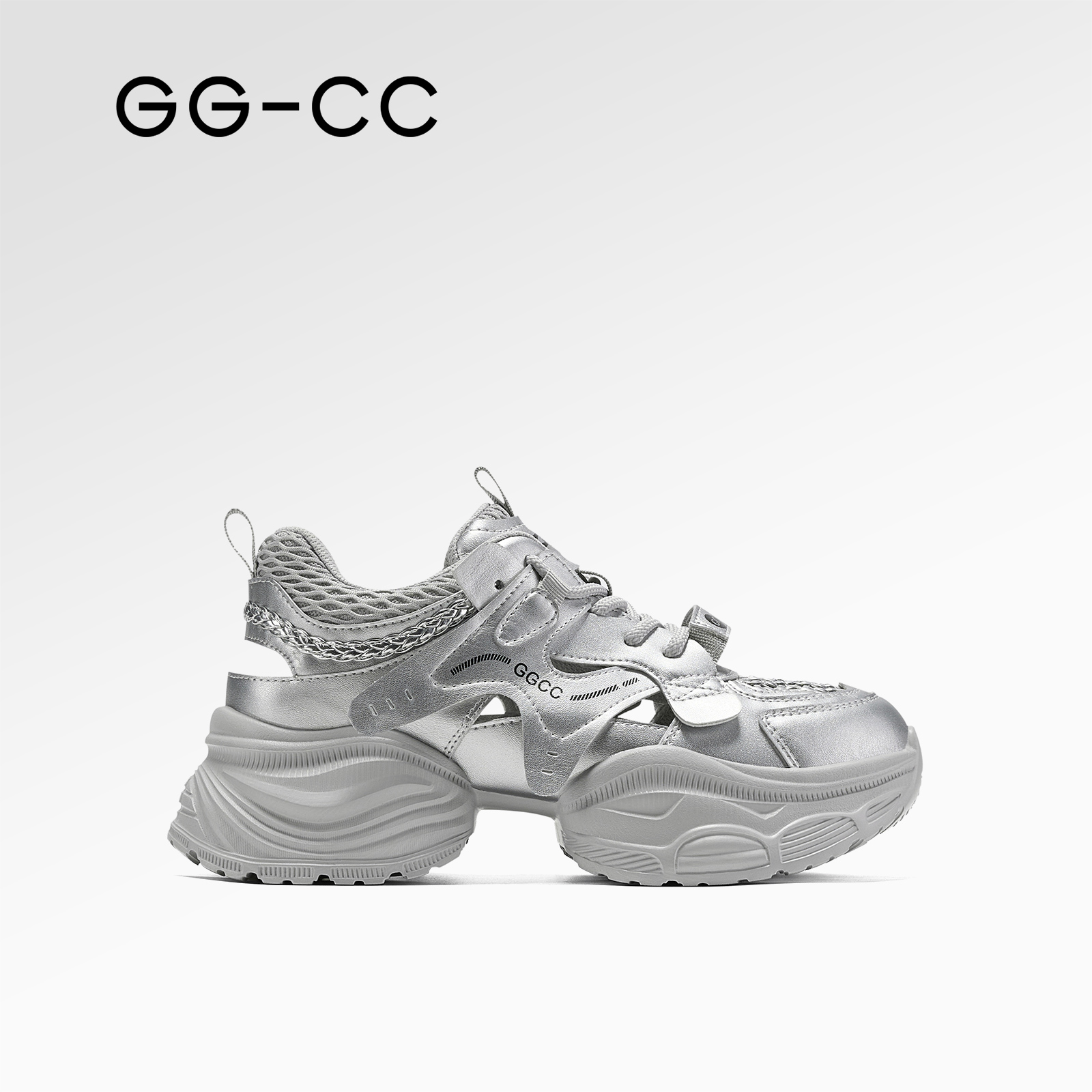 GGCC潮趣复古网面老爹凉鞋