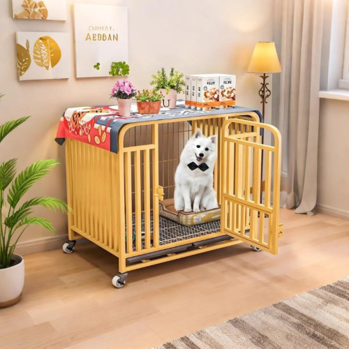 狗笼子拉布拉多边境牧羊犬金毛中型大型犬带厕所室内家用小型宠物