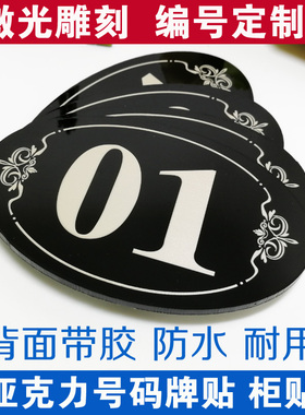 餐桌号贴牌号码牌桌牌号数字贴储物柜衣柜牌号洗浴座位编号标识牌