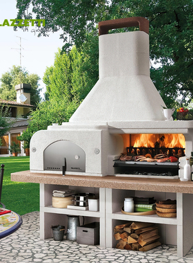 Palazzetti意大利进口gargan03石材壁炉柴火取暖别墅庭院BBQ烧烤