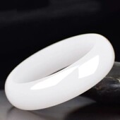 包邮 2026新品 新疆白色玉金丝玉羊脂白色玉手镯玉镯子昆仑玉女款