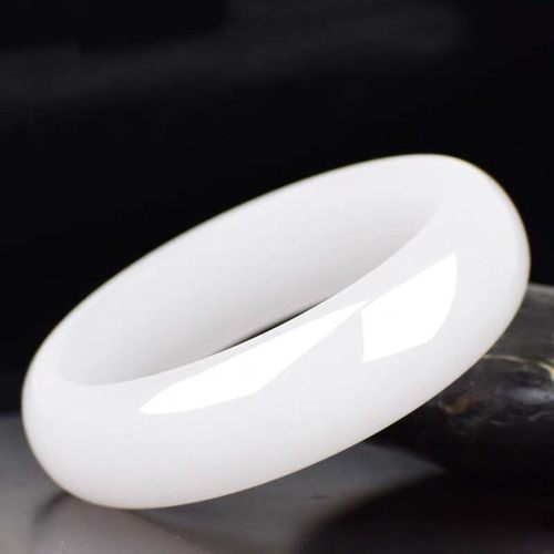 2022新品新疆白色玉金丝玉羊脂白色玉手镯玉镯子昆仑玉女款包邮