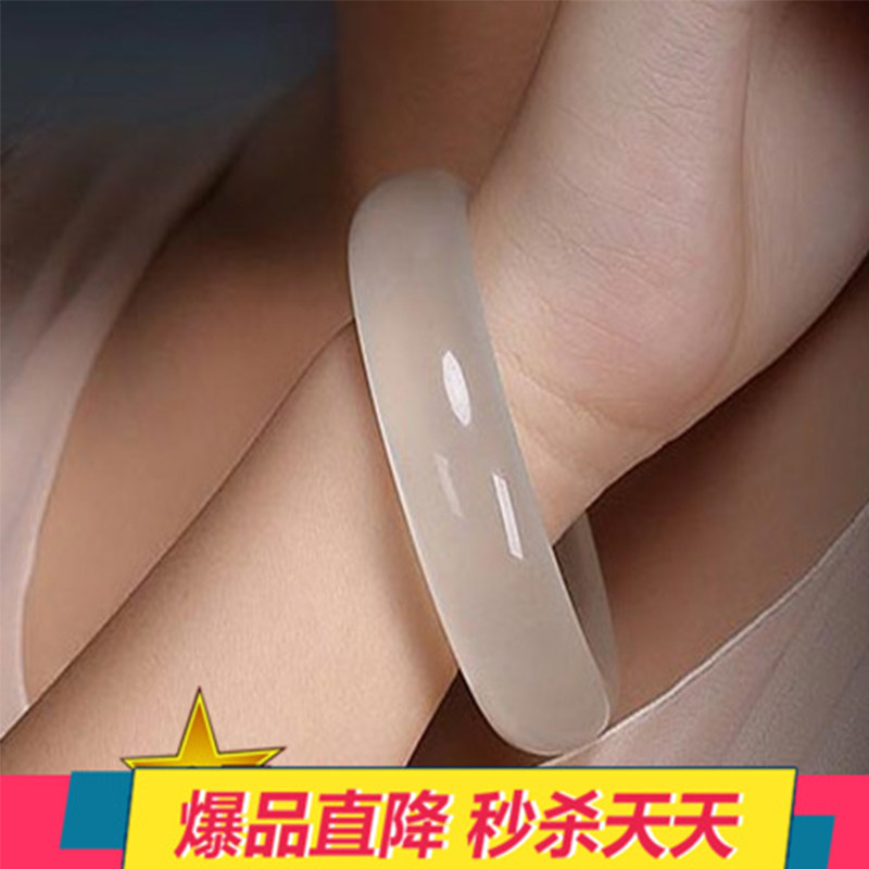 2019新品新款天然A级冰种缠丝玉手镯 玉镯子玉器玉石手镯包邮
