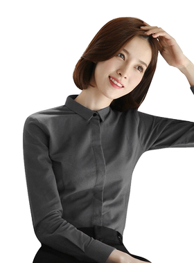 黑色磨毛衬衫长袖加绒工作服衬衣