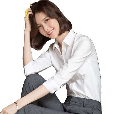 白衬衫七分袖夏季女士工作服职业