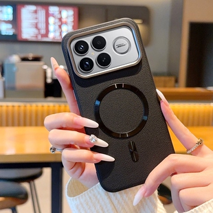 肤感皮纹磁吸适用红米k90手机壳新款荔枝纹Redmi K90promax保护套全包防摔红米k90promax冠军版轻奢真皮外壳