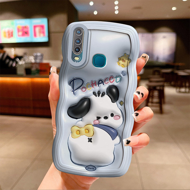 适用vivoy3手机壳v1901a波浪边voviy保护套vlvo帕恰狗viv0y3维沃y3女