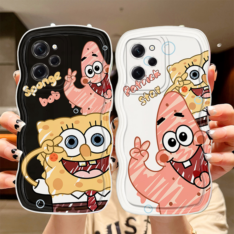 红米NOTE12和红米NOTE12PRO和红米NOTE12PROplus和红米NOTE12PRO极速版卡通情侣新款波浪边框软壳