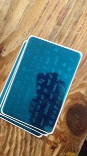 美甲印花钢板转印渐变刮花工具磨砂开窗贴花指甲油压花涂色定制