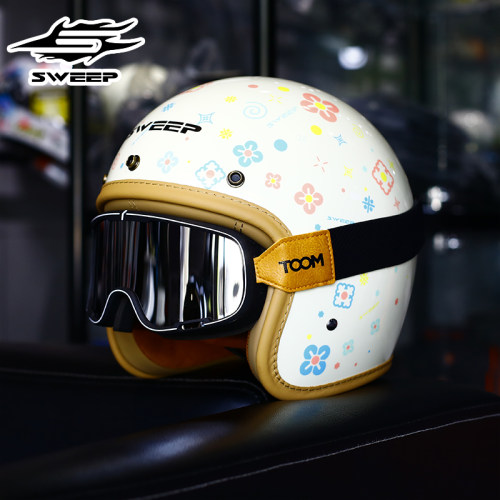 碳纤维摩托车头盔半覆式四季通用