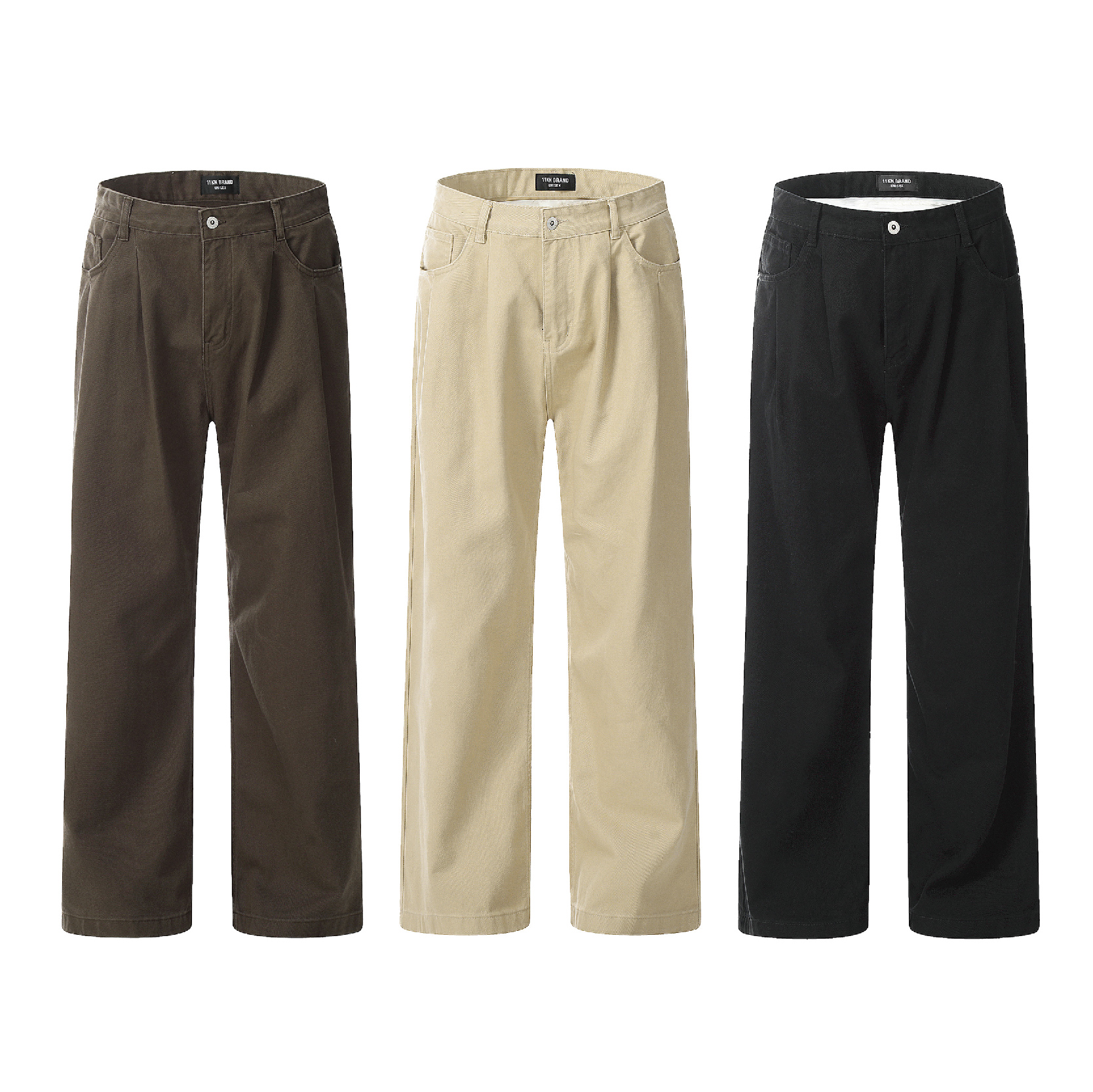 ES美式复古宽松直筒阔腿工装裤