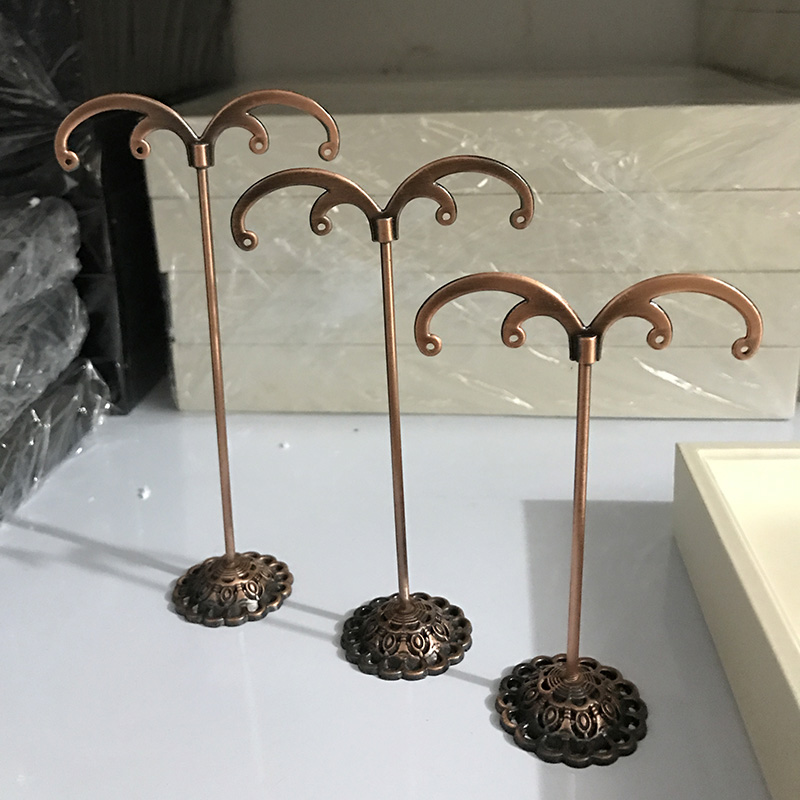古铜色耳挂底座耳吊耳环架耳钉耳饰展示架三件套珠宝首饰品道具