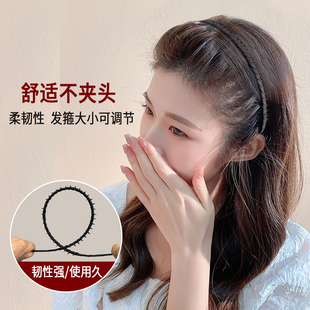 金属铁发箍女款 日常外戴百搭压发圈带齿发卡头饰不夹头发洗脸发夹