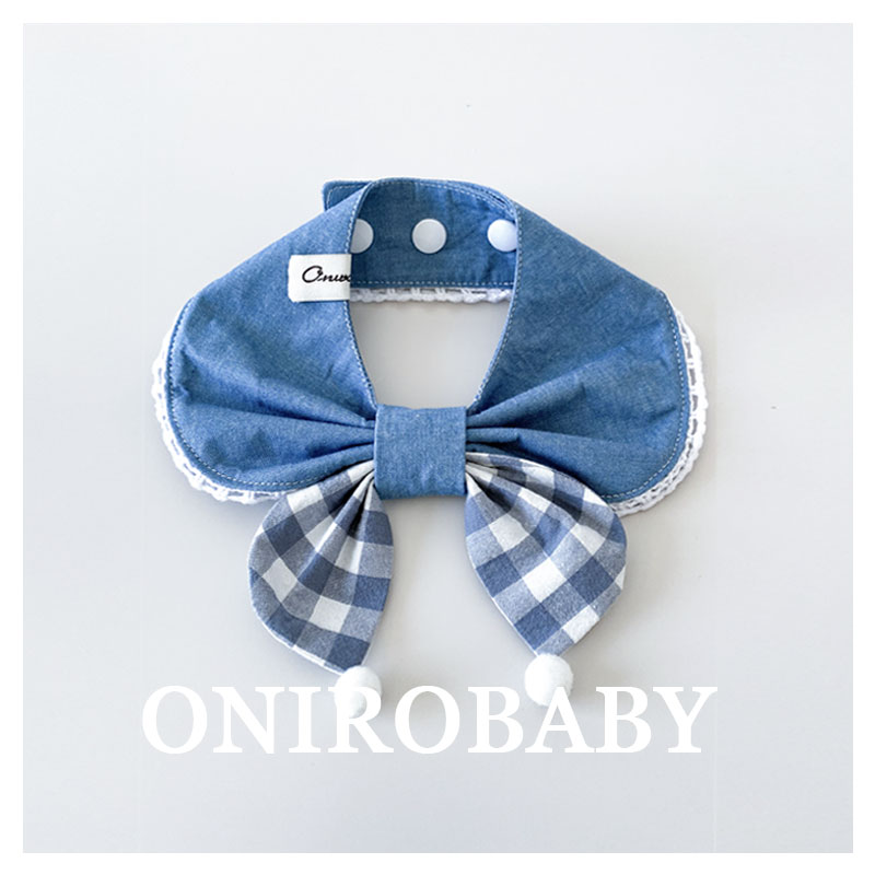 猫咪狗狗口水巾蝴蝶结格子围脖