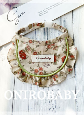 Onirobaby原创猫咪围兜狗狗围脖宠物可爱围嘴装饰小猫咪复古装饰