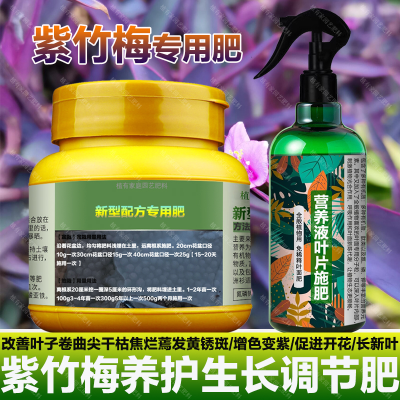 紫竹梅专用肥料小苗盆栽绿植水培土培紫竹梅吊兰营养液水溶化肥料