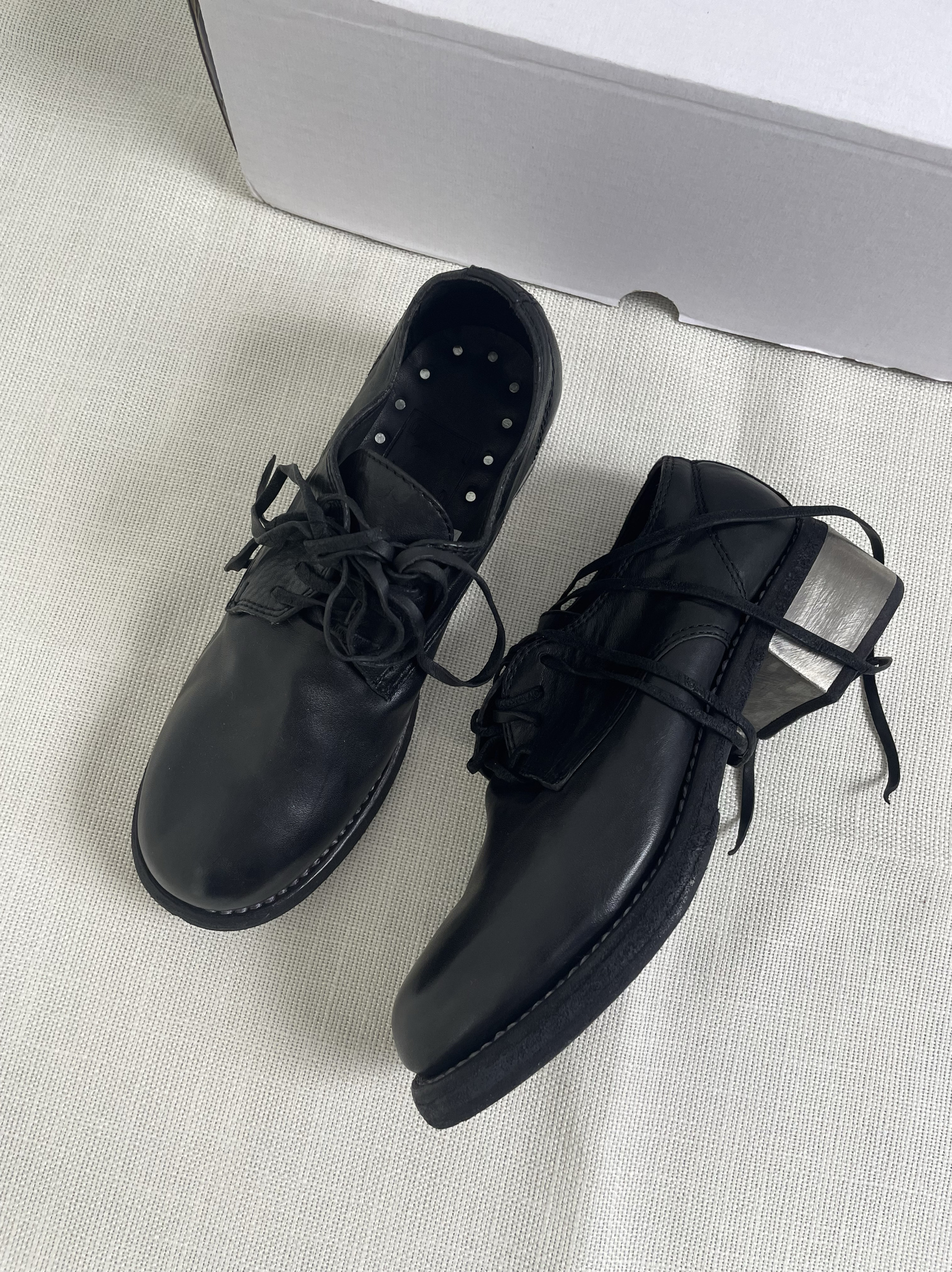 手工缝制马皮水洗复古风德比鞋