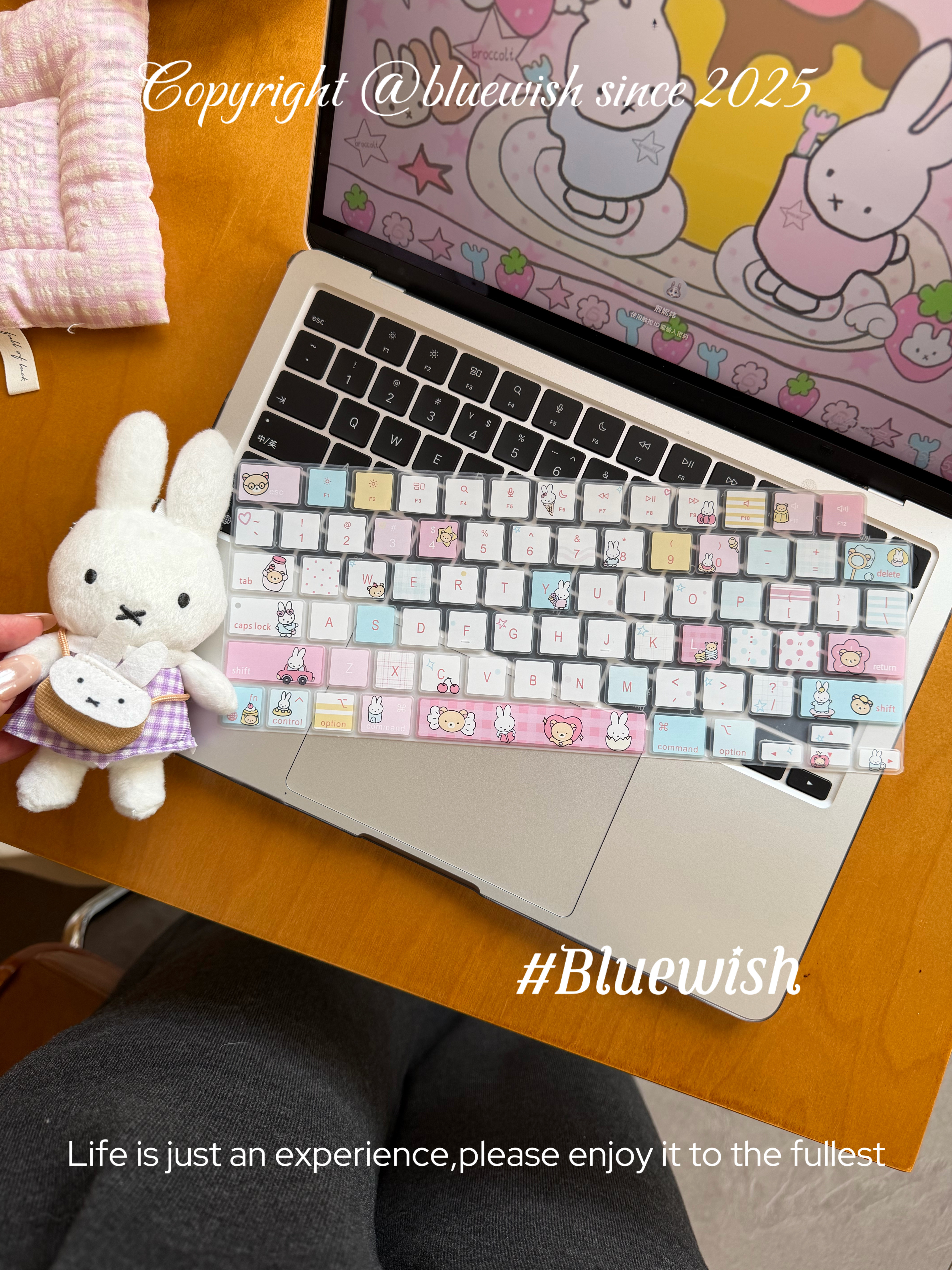 Bluewish《miffy米菲》苹果电脑键盘膜Macbookpro防水防污air1314