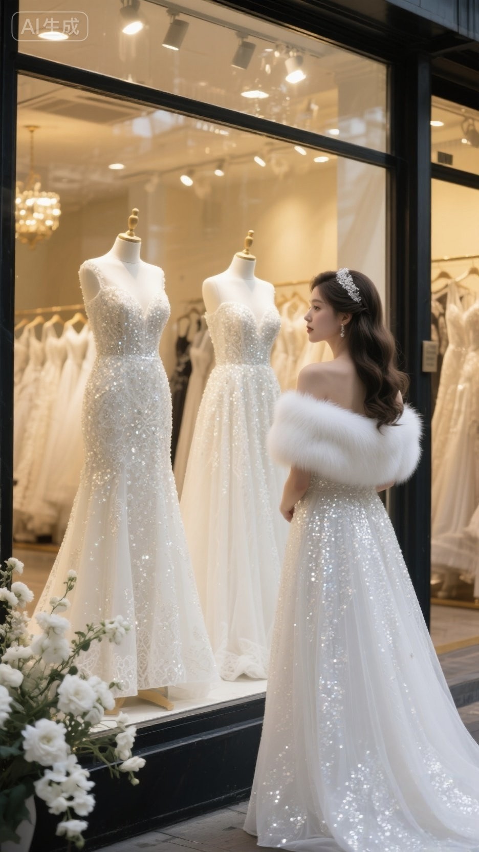 婚纱披肩冬季2025新款高档皮草结婚新娘礼服秀和服外搭斗篷披风厚