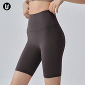 瑜伽裤 夏季 高腰提臀跑步训练速干运动短裤 女四分免穿内裤 健身短裤