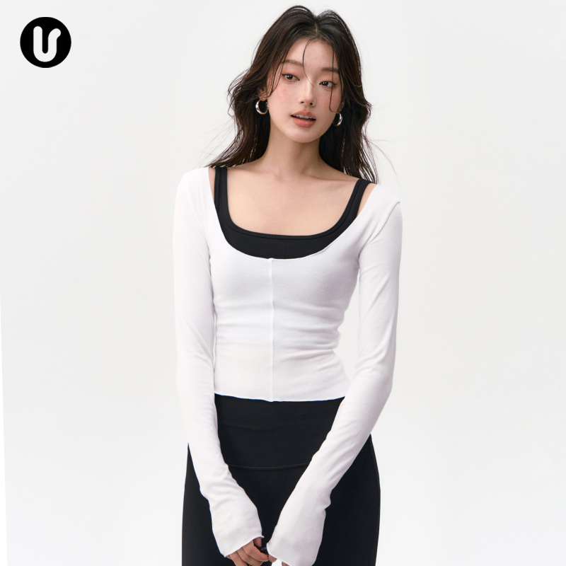 Umeko运动长袖大圆领健身服上衣