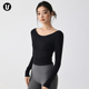 健身服T恤 普拉提训练跑步瑜伽长袖 Umeko运动上衣女一字肩新款 修身