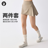 速干跑步普拉提网球羽毛球瑜伽服宽松裙套装 运动短裤 女假两件新款