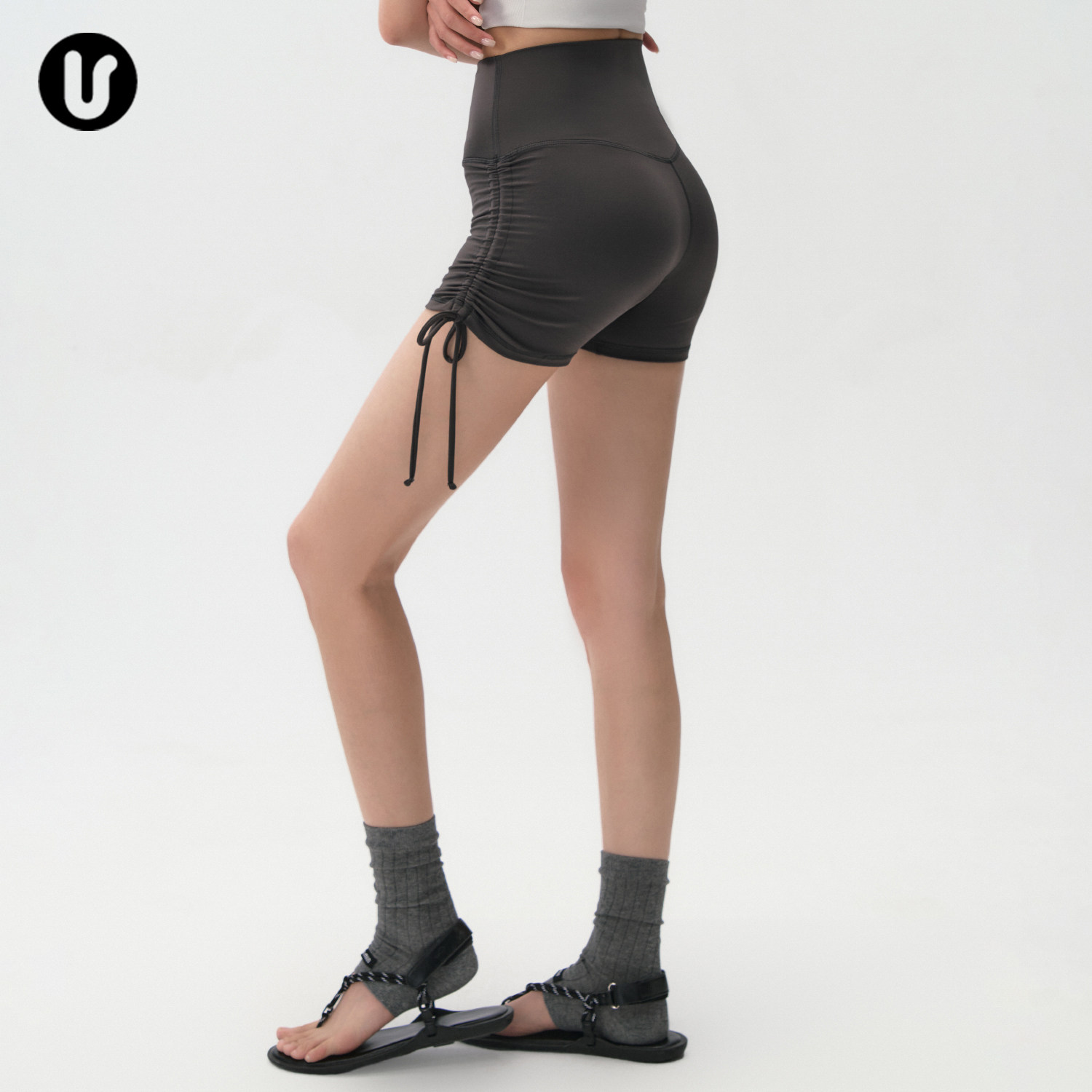 瑜伽短裤女紧身提臀普拉提训练运动三分裤高腰收腹户外跑步健身裤