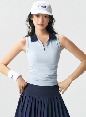 运动上衣女速干带胸垫瑜伽服t恤跑步训练健身背心羽毛球网球套装