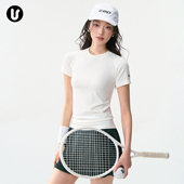 瑜伽服上衣女新款 羽毛球服户外训练健身t恤 跑步骑行速干运动短袖