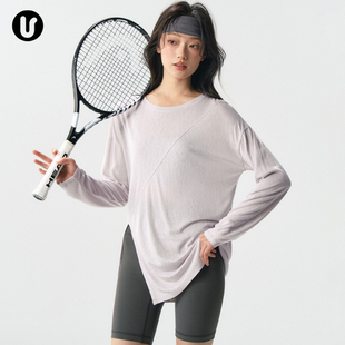 运动上衣女宽松轻薄瑜伽服罩衫 T恤 外穿跑步训练网球健身速干长袖