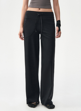 运动长裤女秋冬宽松休闲直筒瑜伽裤子跑步普拉提训练服健身阔腿裤