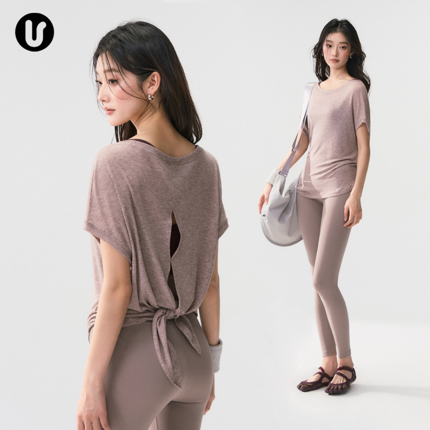 瑜伽服罩衫女宽松休闲普拉提训练服健身短袖户外跑步速干运动上衣