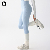 Umeko蓝色健身裤 女高腰提臀速干跑步普拉提训练服瑜伽运动长裤 白