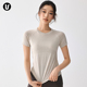 Umeko羊毛健身瑜伽服短袖 速干上衣跑步训练普拉提运动T恤 女春修身