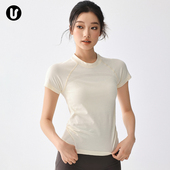 夏 普拉提训练瑜伽服套装 运动上衣女新款 速干t恤跑步登山健身短袖