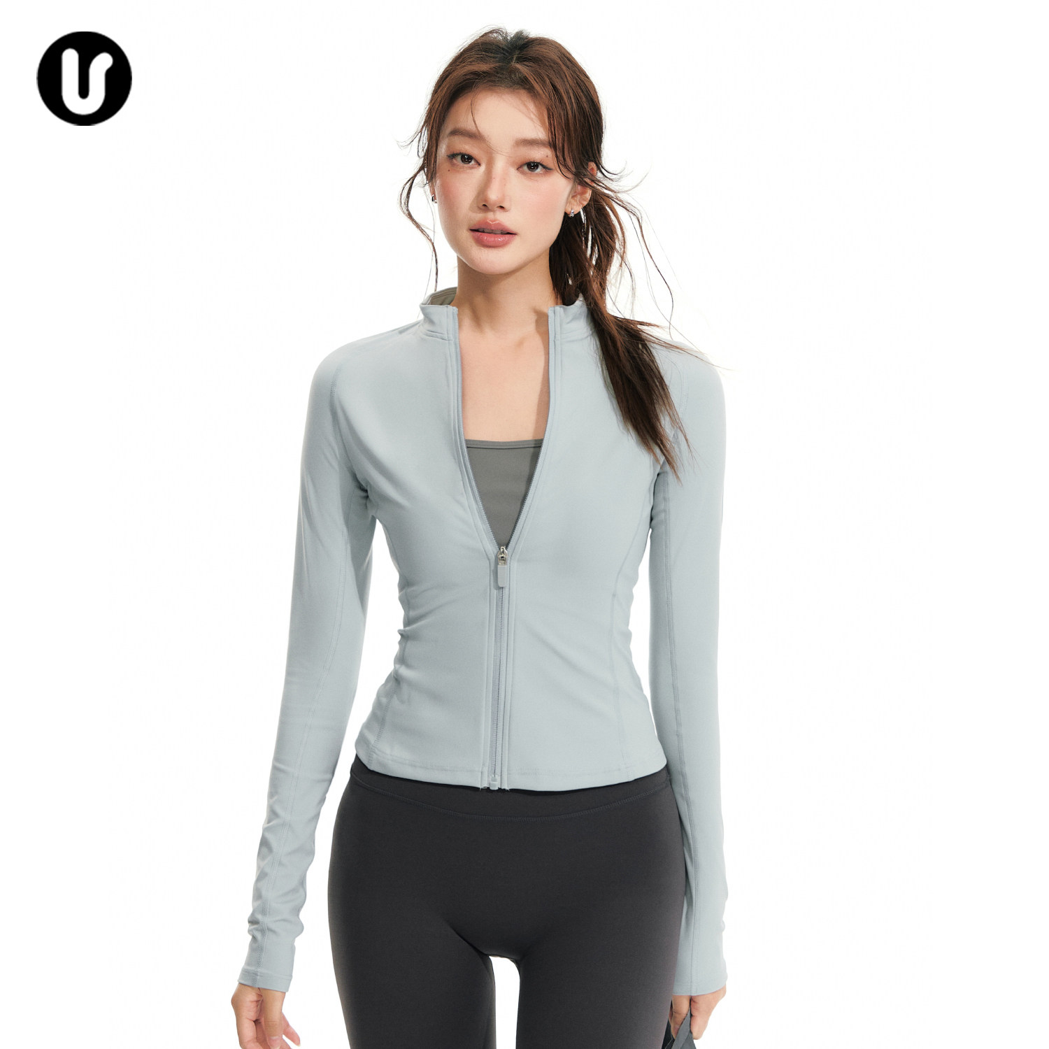 瑜伽服外套女秋季普拉提训练服运动长袖新款立领户外跑步健身上衣