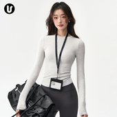 普拉提训练服运动上衣户外跑步修身 瑜伽服长袖 女秋冬新款 健身T恤