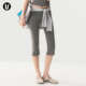 跑步训练紧身普拉提健身裤 高腰提臀微喇运动七分裤 女新款 瑜伽短裤
