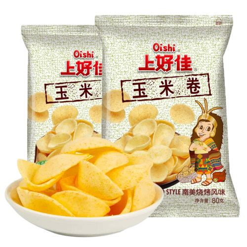 上好佳玉米卷80g经典怀旧酥脆膨化食品宿舍办公追剧解馋小吃零食