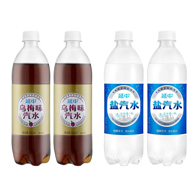 延中盐汽水乌梅汽水600ml*2瓶夏季清凉解渴上海老味道饮品饮料
