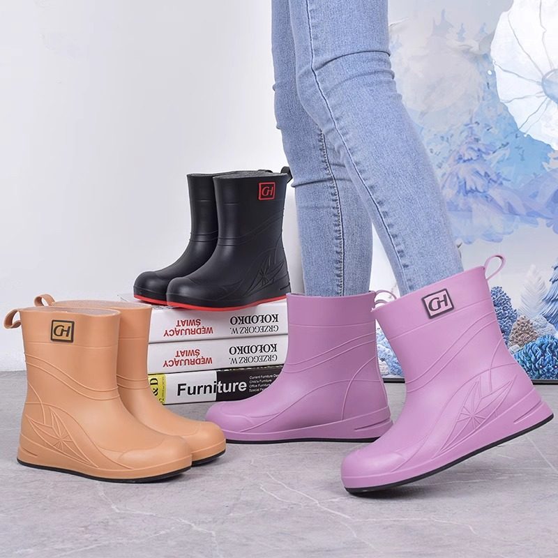 新款雨鞋女洋气时尚外出短筒雨靴厚底耐磨防滑胶鞋防水鞋厨房胶鞋