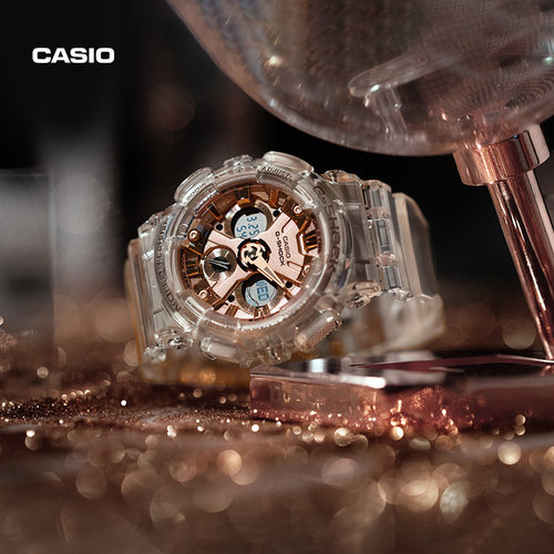 casio卡西欧海外旗舰店GMA-S120SR防水户外ins风男女款学生手表