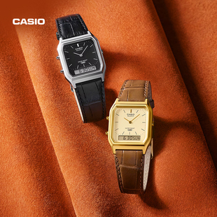 卡西欧旗舰店AQ 230EL复古小方块学生电子手表男女初高中官方正品