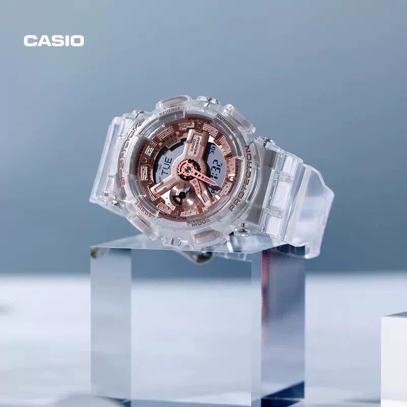 casio卡西欧海外旗舰店GMA-S120SR防水潮流ins风男女款学生手表