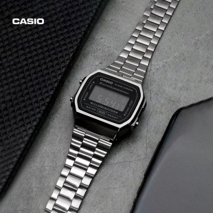 卡西欧旗舰店A168WGG防水学生电子小金表男官方正品 石英指针casio