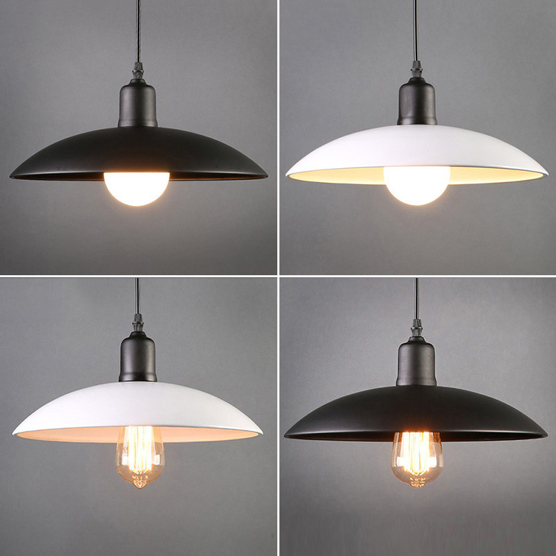 工业风吊灯复古创意单头铁艺锅盖餐厅吧台奶茶烧烤店网咖酒吧餐饮