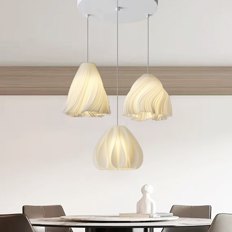 餐厅吊灯新款3D艺术设计现代简约奶油风饭桌灯卧室床头吊灯网红